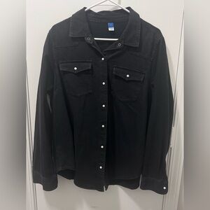 Old Navy Charcoal Button-Up Shirt - Jean like shirt